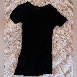 ALLSAINTS black crew neck tee. Form fitting